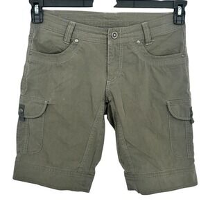 KUHL Womens Sz 4 Cargo Shorts Olive Green Outdoor Hiking Casual Pants